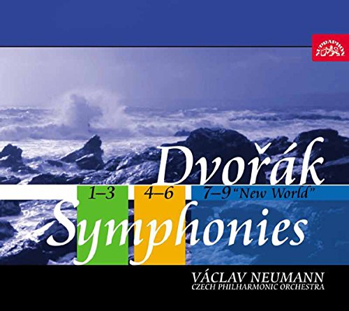 "Dvorak Symphonies" CD cover featuring a rocky coastline with rough seas.