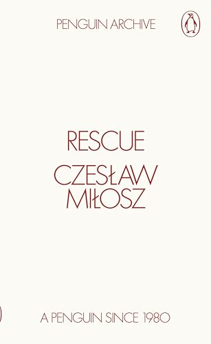 BookLLSBook cover for Rescue by Czesław Miłosz, featuring red text on a cream background.
