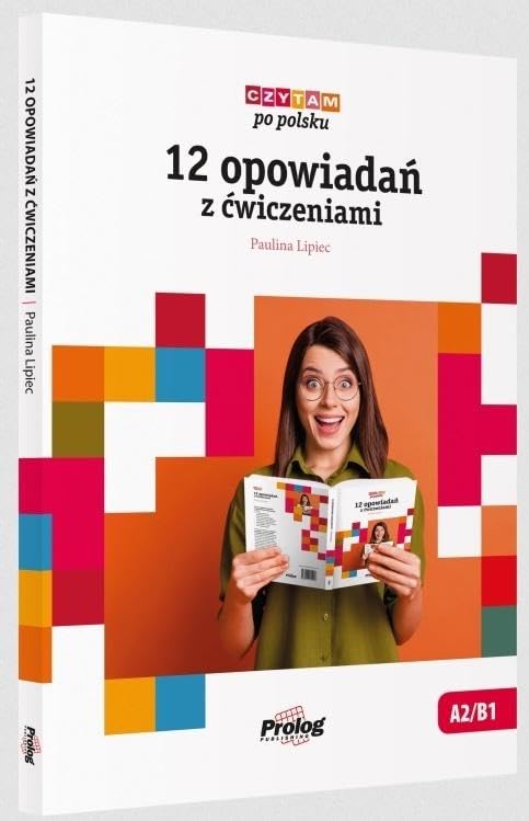 Polish language learning book with colorful cover and a woman reading.