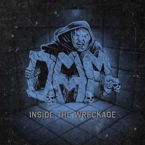 Dark album cover featuring a hooded figure emerging from rubble.