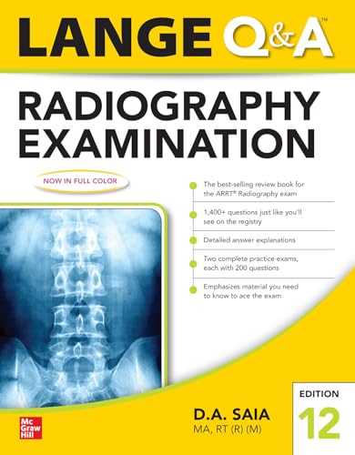 Radiography examination textbook cover with spine X-ray image and “12e” edition.