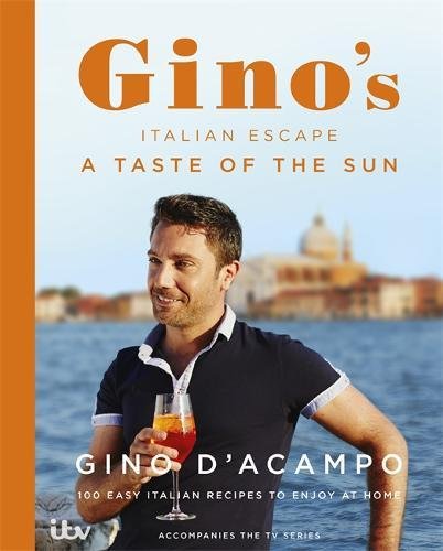 Book cover featuring Gino D’Acampo with a Venetian cityscape background.