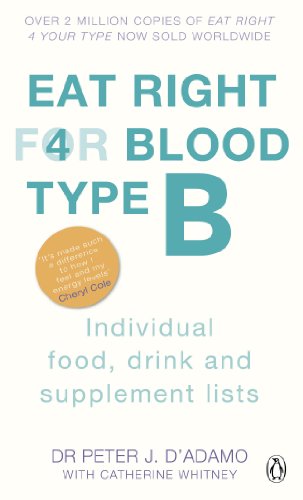Book cover: “Eat Right For Blood Type B” by Dr. Peter J. D’Adamo.