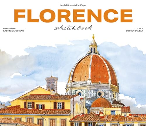 Florence sketchbook cover with watercolor painting of a cathedral dome.