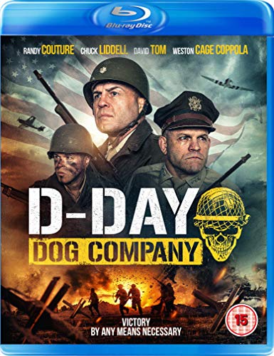 "D-Day: Dog Company" Blu-ray cover featuring soldiers and war scene with title and actors' names.