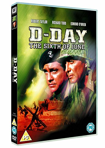 DVD cover for D-Day The Sixth of June featuring two soldiers and beach landing.