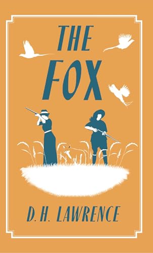 Book cover: "The Fox" by D.H. Lawrence, featuring figures in a field.