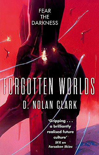 Book cover: silhouetted figure against a red and orange, futuristic landscape.