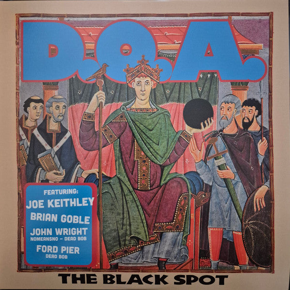D.o.a. - Black Spot" vinyl album cover with medieval-style painted illustration.