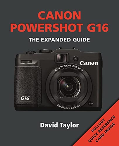 Black Canon Powershot G16 digital camera with lens and text overlay.