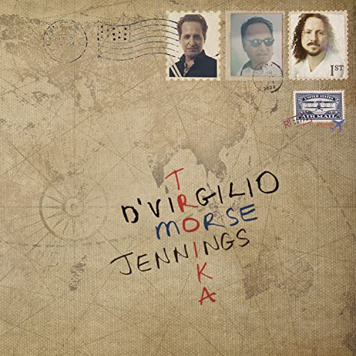 CD cover with portraits of three men on a map background.