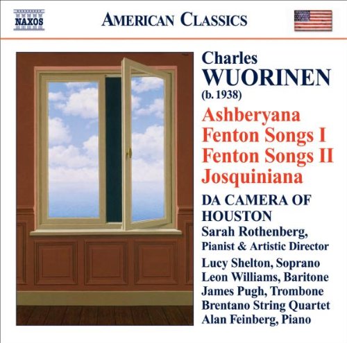 CD cover featuring a window overlooking a blue sky with text listing musical works.