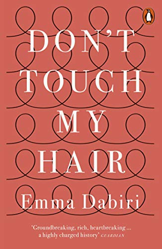 Book cover with a coral background, black looping line patterns, and white text.