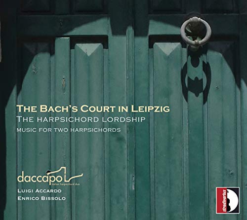 Dark green door with text: "The Bach's Court in Leipzig" CD cover.