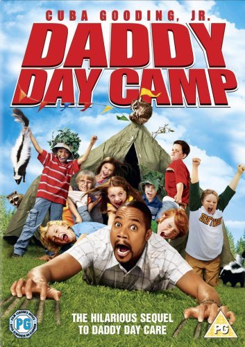 "Daddy Day Camp" DVD cover featuring children playing outdoors and a torn tent.