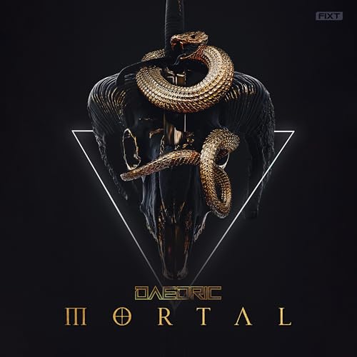 CD cover: ram skull with golden snake, geometric design, dark background.
