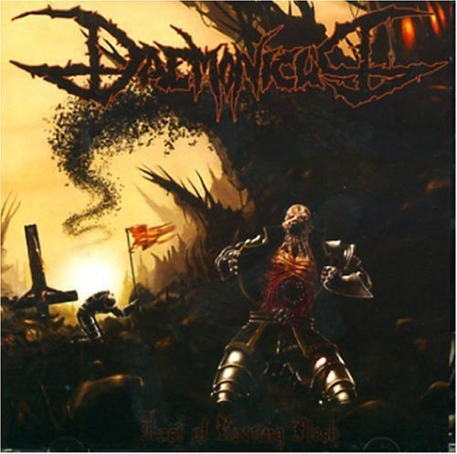 Dark album cover featuring a knight amidst a desolate, decaying landscape.