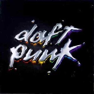 Daft Punk "Discovery" CD cover: silver logo on black background.