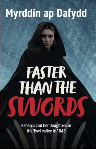 Book cover: hooded woman with swords, title “Faster Than The Swords”.