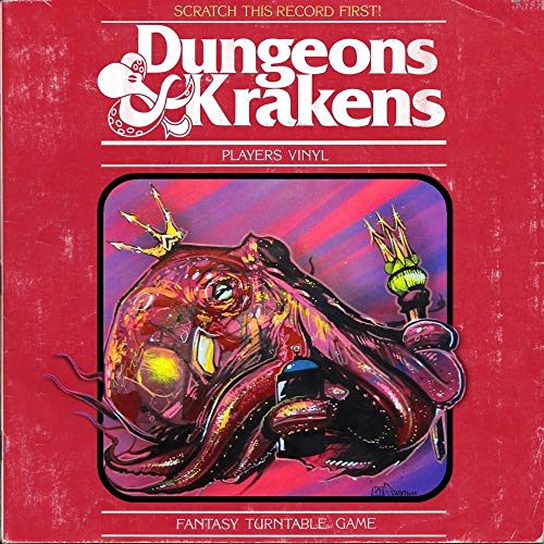 Red vinyl record cover featuring a fantasy kraken and microphone.