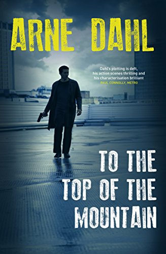 Book cover: man with a gun walking on concrete steps.