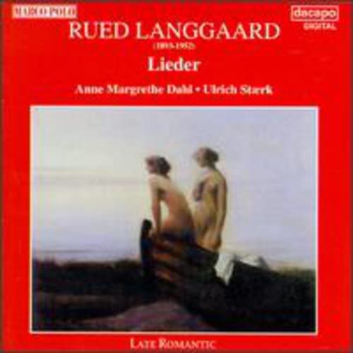 CD cover: two figures by the sea, red background, "Lieder" title.