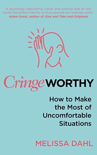 Book cover for Cringeworthy by Melissa Dahl featuring a line drawing of a facepalm.