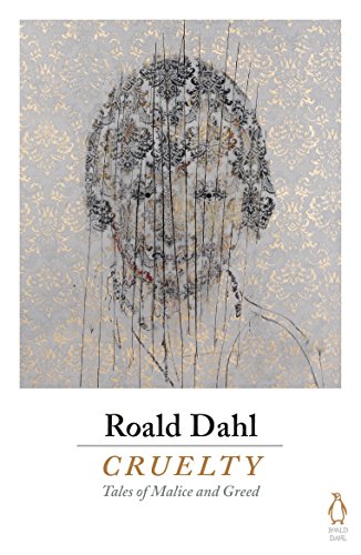 Book cover: portrait of Roald Dahl with intricate line art and text.