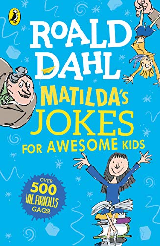 Book cover for "Matilda's Jokes For Awesome Kids" with illustrations.
