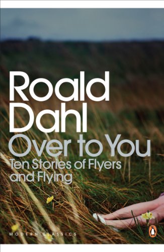Book cover: "Over to You" by Roald Dahl, with a grassy field background.