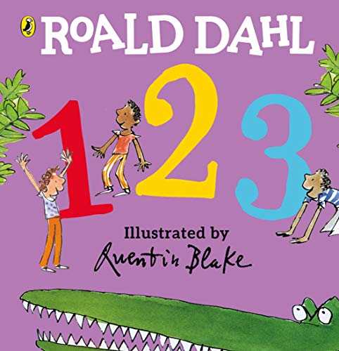 Roald Dahl counting book cover with large numbers and illustrated children.