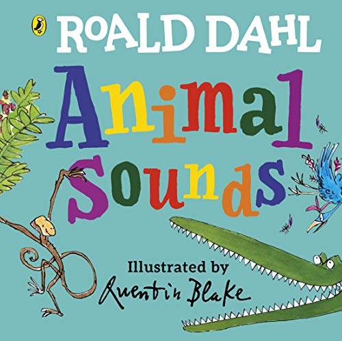Roald Dahl’s “Animal Sounds” book cover with illustrated animals.