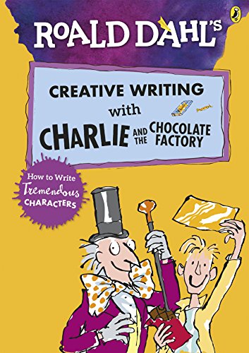 "Book cover featuring Willy Wonka and Charlie on a yellow background."