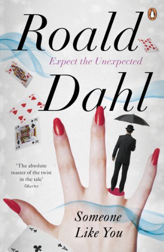 Book cover: "Someone Like You" by Roald Dahl, with playing cards and a figure.