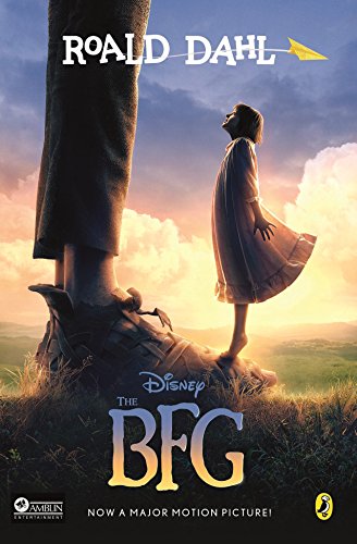 "Book cover of 'The BFG' by Roald Dahl, featuring a girl and giant's leg."