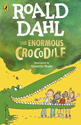 Book cover: a large green crocodile with children on its back.