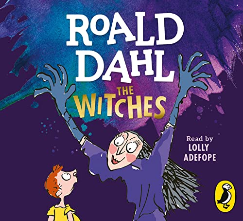Book cover for "The Witches" featuring a witch and a young boy.