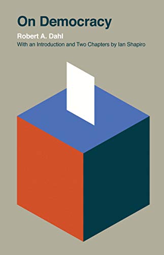 Book cover: "On Democracy" with abstract geometric design of a ballot box.