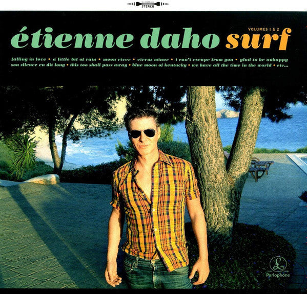 Vinyl record cover: Étienne Daho, portrait with trees and ocean backdrop.