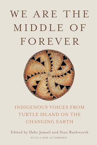 Book cover: “We Are the Middle of Forever” with woven circle design.