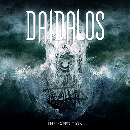 CD cover: ghostly face with a ship inside, stormy blue background.