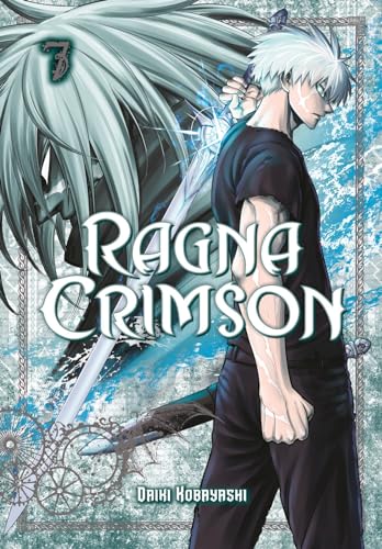 Manga cover: young man with white hair holding a sword, title "Ragna Crimson.