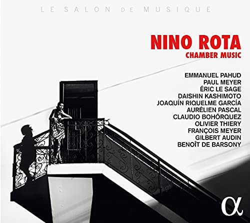 CD cover for Nino Rota’s Chamber Music with silhouetted figures.