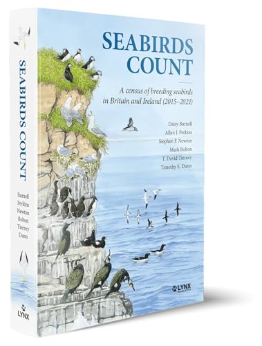 Book cover depicting various seabirds on a coastal cliff.