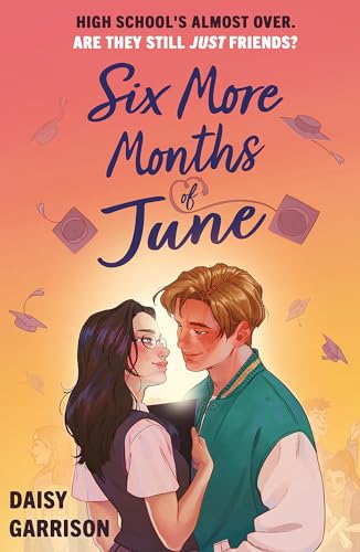 Book cover: illustrated young couple, graduation caps, orange and blue tones.