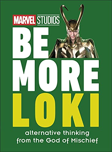 Book cover featuring Loki with large yellow text on a green background.