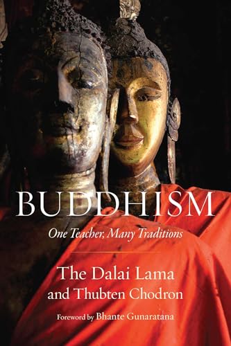Book cover featuring two Buddha heads and the title "BUDDHISM".