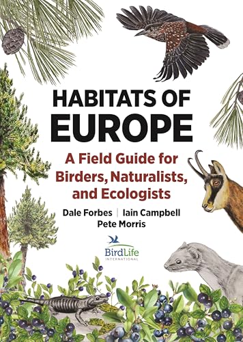 Book cover depicting European wildlife: a bird, lizard, antelope, and plants.