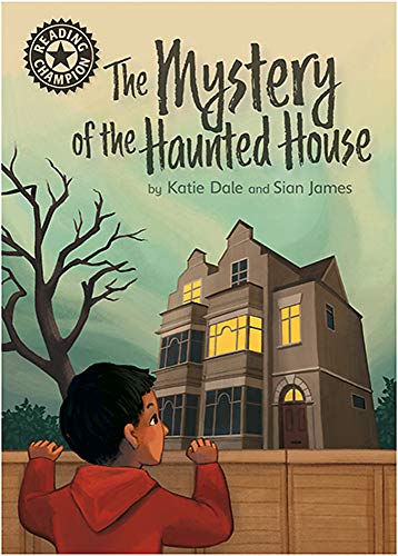 Book cover: haunted house illustration with a child looking up.
