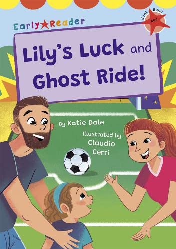 Children’s book cover with family, soccer ball, and colorful background.